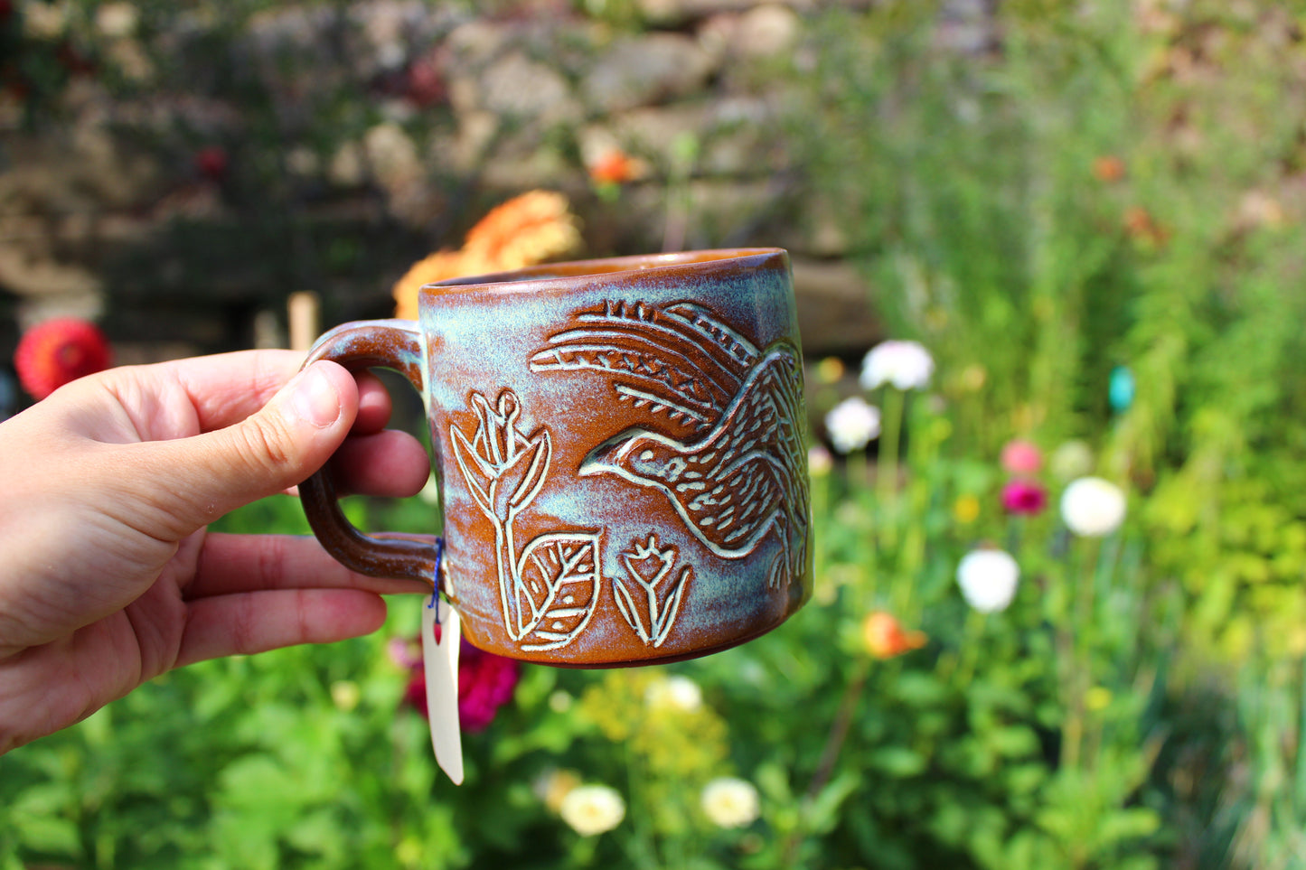 Bird Carved Mug