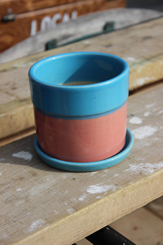 Pink and Blue Plant pot